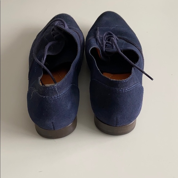 Lanvin Blue Suede Brogue Oxford Shoes Size 9.5 - Picture 3 of 8